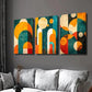 3pcs Abstract Colorful Geometric Shapes Wall Art Set Canvas Framed 40x60cm - High Quality Print 100% Australian Made Wall Canvas Ready to Hang