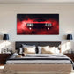 Red Sports Car Fiery Landscape Wall Art Canvas Office Home Room Framed 120x60cm