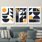3pcs  Abstract black gold geometric shape  Metal Print Ready to Hang Art