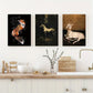 3pcs Spring Summer Goat Themed Artwork Metal Print Ready to Hang Art