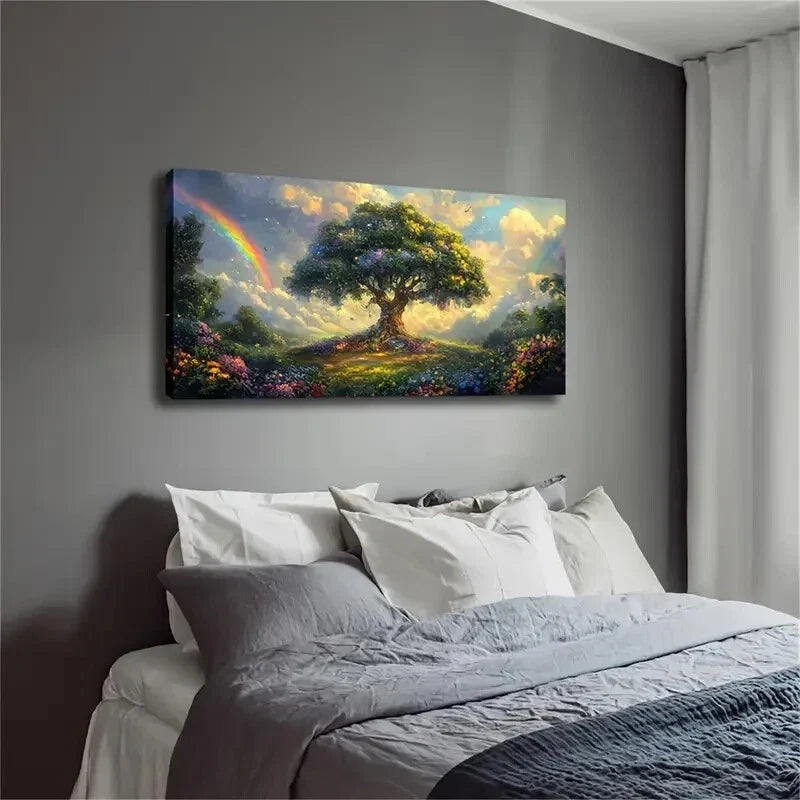 The Area Around The Tree Meadow Wall Art Canvas Office Home Room Framed 120x60cm