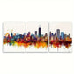 3pcs Vibrant Cityscape Poster Spreckels Building Metal Print Ready to Hang Art