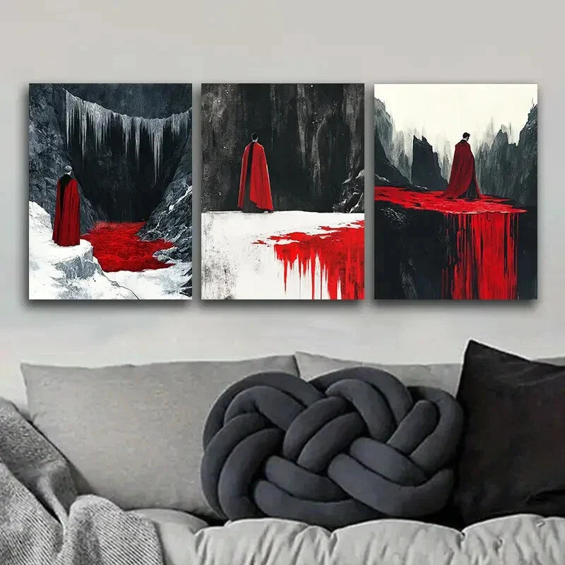 3pcs Dark Lord of Hell Modern Metal Print Ready to Hang Art