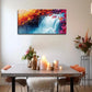 Vibrant Waterfall Scene Foliage Wall Art Canvas Office Home Room Framed 120x60cm