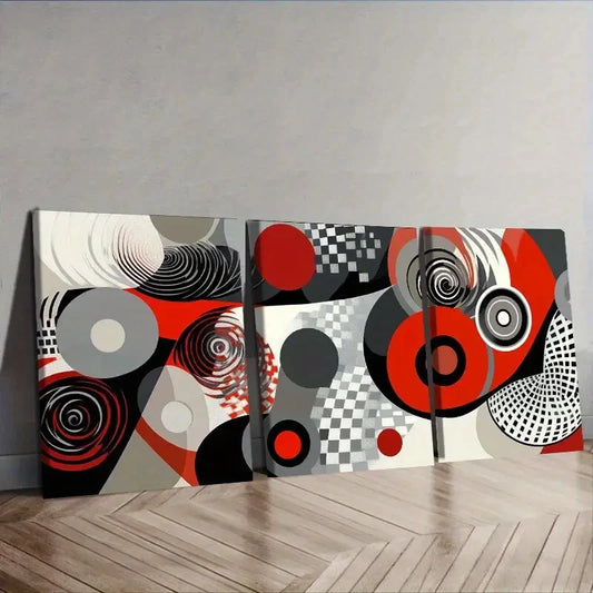 3pcs Spiral of gray shadows Wall Art Set Canvas Framed 40x60cm - High Quality Print 100% Australian Made Wall Canvas Ready to Hang