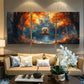 3pcs Whimsical Ghost on a Swing Metal Print Ready to Hang Art