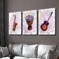 3pcs Saxophone Bass Drum Guitar Instrument Wall Art Set Canvas Framed 40x60cm - High Quality Print 100% Australian Made Wall Canvas Ready to Hang