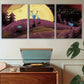 3pcs Purple Moon And Starry Night Metal Print Ready to Hang Art