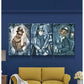 3pcs Abstract Figures in Stylish Attire, Metal Print Ready to Hang Art