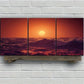 3pcs Vibrant Waves & Sky Design Ocean Sunset Metal Print Ready to Hang Art