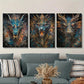3pcs  Colorful fantasy dragon, retro Metal Print Ready to Hang Art