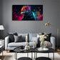 Abstract Rooster with Headphone Wall Art Canvas Office Home Room Framed 120x60cm