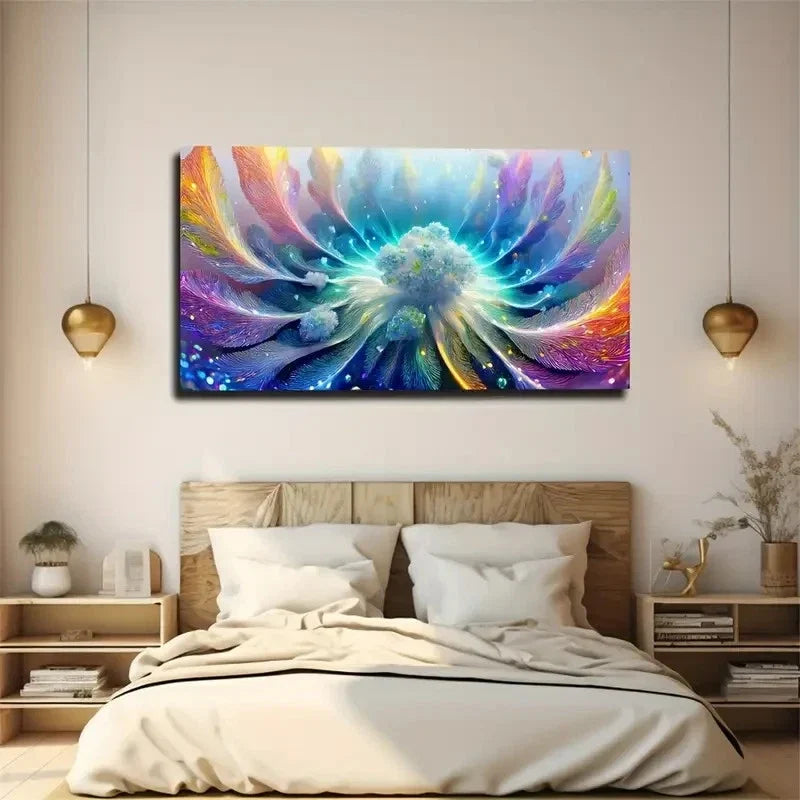 Vibrant Abstract Explosion Wall Art Canvas Office Home Room Framed 120x60cm