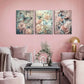 3pcs Pink Elegant Peony Florals  Metal Print Ready to Hang Art