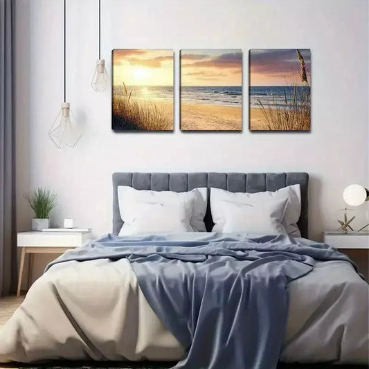 3pcs Sunset Canvas Framed 40x60cm - High Quality Print 100% Australian Made Wall Canvas Ready to Hang