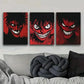 3pcs Red Faced Monster Fear Darkness Perfect Wall Art Set Canvas Framed 40x60cm - High Quality Print 100% Australian Made Wall Canvas Ready to Hang
