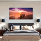 Boat And a Sunset Seaside Wall Art Canvas Office Home Room Framed 80x45cm