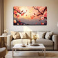 Warm Sunset Falling Flowers Wall Art Canvas Office Home Room Framed 80x45cm