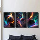 3pcs universe space mural, milky way, Metal Print Ready to Hang Art