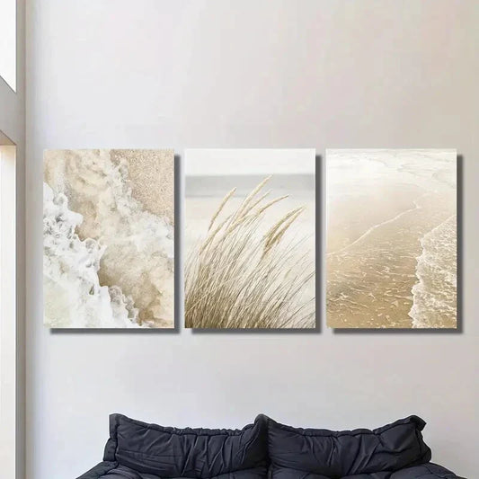 3pcs Beach coast art, seaside plant Metal Print Ready to Hang Art