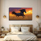 Majestic Black Horse Golden Wall Art Canvas Office Home Room Framed 120x60cm