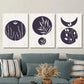 3pcs modern abstract moon leaves art painting  Metal Print Ready to Hang Art