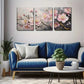 3pcs Pink And White Flowers Metal Print Ready to Hang Art