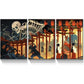 3pcs The Witch and The Skeleton Spectre  Metal Print Ready to Hang Art