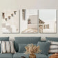 3pcs Greek Pastels, Santorini Mural, Metal Print Ready to Hang Art