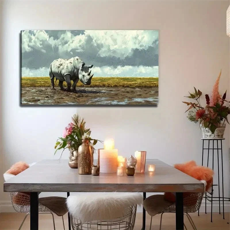 Bohemian Wildlife Perfect Wall Art Canvas Office Home Room Framed 120x60cm