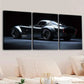 3pcs Vintage Black Cool Sports Cars Gray & Red Wall Art Set Canvas Framed 40x60cm - High Quality Print 100% Australian Made Wall Canvas Ready to Hang