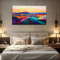 Vibrant Desert Sunset Geometric Wall Art Canvas Office Home Room Framed 120x60cm