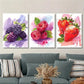 3pcs Grapes Raspberries Strawberries Vibrant Metal Print Ready to Hang Art