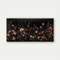 Modern Wildflowers on Black Wall Art Canvas Office Home Room Framed 120x60cm