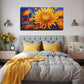 Large Yellow Flower Wall Art Canvas Office Home Room Framed 80x45cm