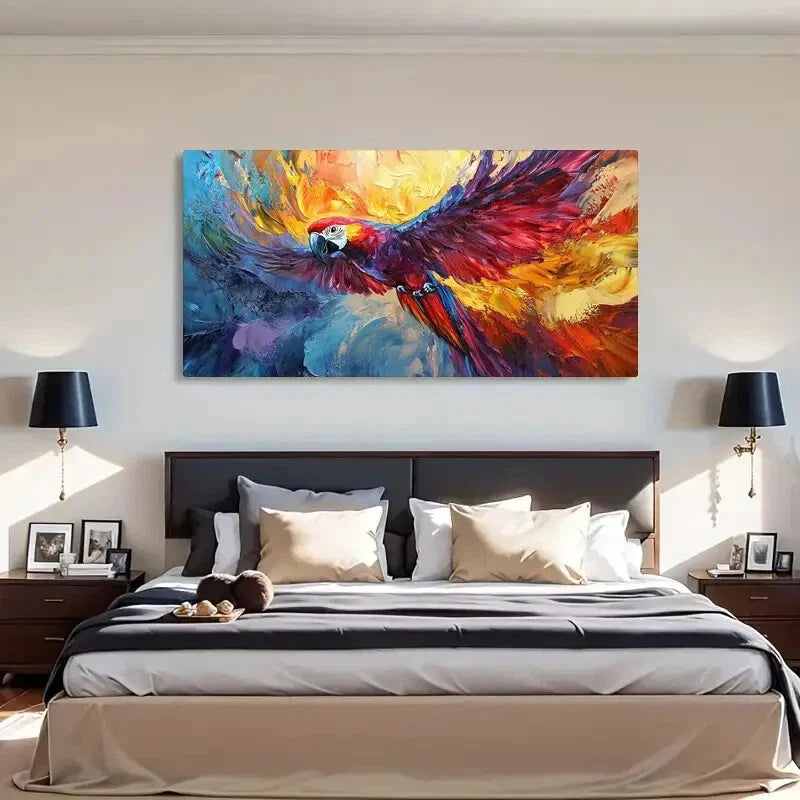 Vibrant Floral Pattern Abstract Wall Art Canvas Office Home Room Framed 80x45cm