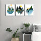 3pcs Abstract Geometric Mountains Artwork Metal Print Ready to Hang Art