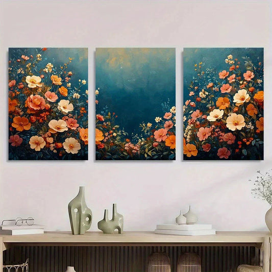 3pcs Painting Botanical Colourful Metal Print Ready to Hang Art