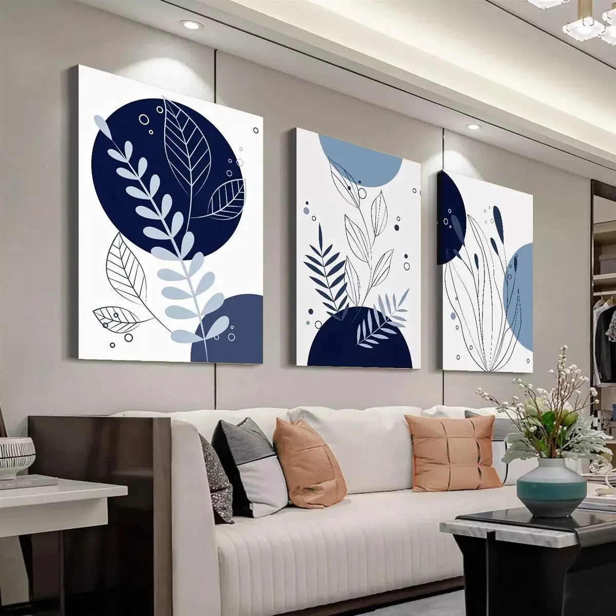 3pcs Abstract Geometric Modern Minimalist   Wall Art Set Canvas Framed 40x60cm - High Quality Print 100% Australian Made Wall Canvas Ready to Hang