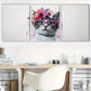 3pcss crown of vibrant flowers Fashionable Kitty Wall Art Set Canvas Framed 40x60cm - High Quality Print 100% Australian Made Wall Canvas Ready to Hang