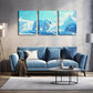 3pcs Polar Bear Above Glacier Wall Art Set Canvas Framed 40x60cm - High Quality Print 100% Australian Made Wall Canvas Ready to Hang