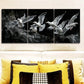 3pcs Seagull Luxurious Design Flying Pigeons Metal Print Ready to Hang Art