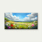 Fields Flowers Clouds Wall Art Canvas Office Home Room Framed 80x45cm