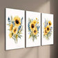 3pcs Rustic Art Of Sunflowers Canvas Framed 40x60cm - High Quality Print 100% Australian Made Wall Canvas Ready to Hang