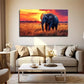 Sunset Elephant Vibrant Red Wall Art Canvas Office Home Room Framed 120x60cm