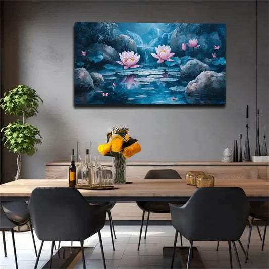 Watercolor Nature Scene Wall Art canvas office home room framed 120x60cm