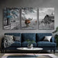 3pcs Highland Cow Wall Art Farmhouse Canvas Framed 40x60cm - High Quality Print 100% Australian Made Wall Canvas Ready to Hang