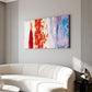 Red, White, and Blue Abstract Paint Wall Art Canvas Office Home Framed 120x60cm