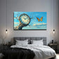 Tree With Clock & Butterfly Wall Art canvas office home room framed 120x60cm