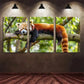 3pcs Nature Animal Sleeping On Tree Branch Metal Print Ready to Hang Art
